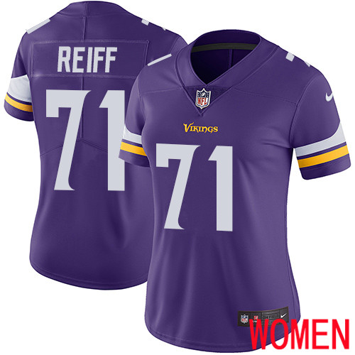 Minnesota Vikings #71 Limited Riley Reiff Purple Nike NFL Home Women Jersey Vapor Untouchable